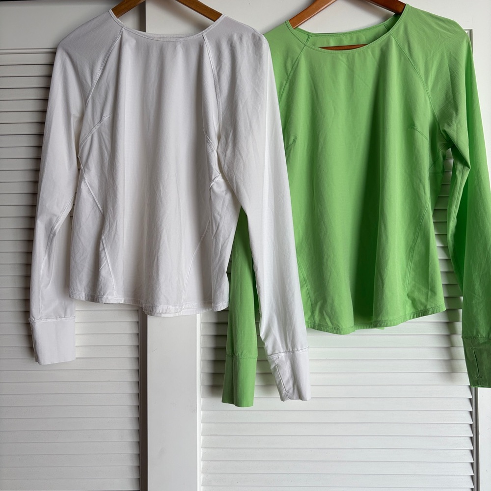 lululemon athletica Long Sleeve Tops in White and Green